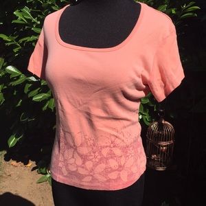 Orange Hawaiian 🌺 print  T shirt